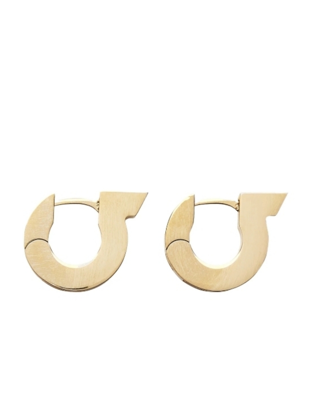 NIB FERRAGAMO GANCINI Gold Geometric Hoop Earrings